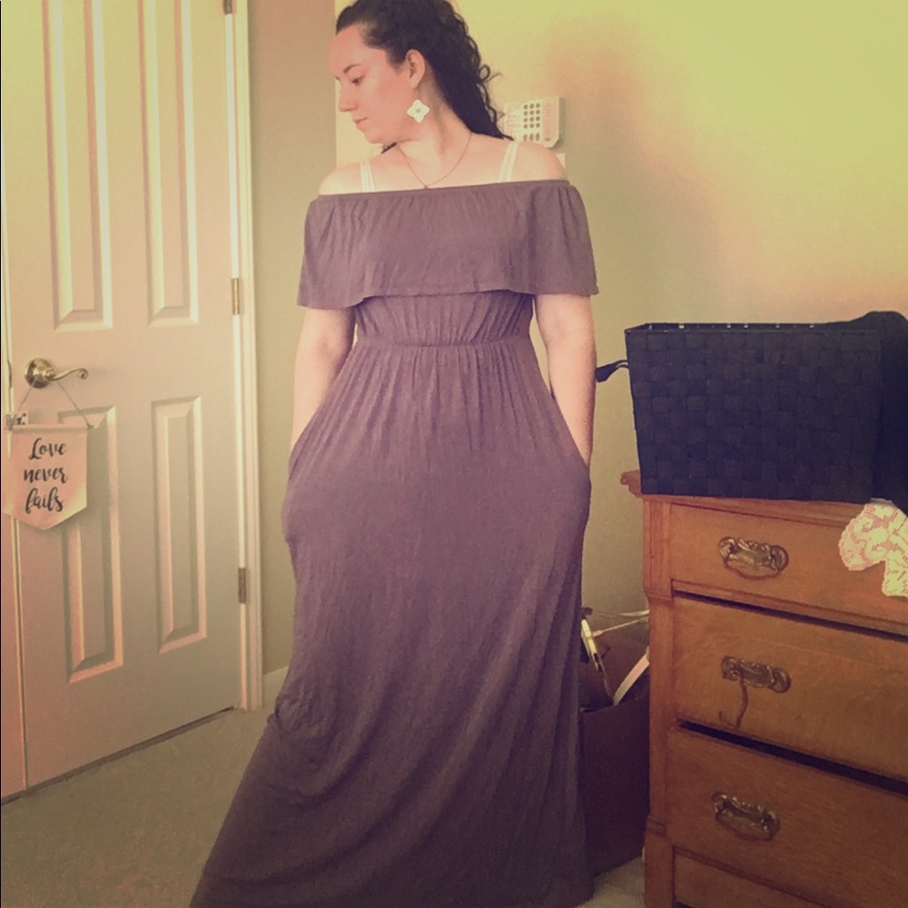 Purple rayon maxi dress